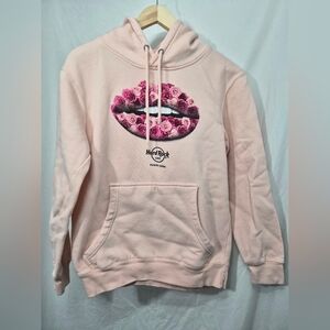 Hard Rock Cafe Pink Rose Lips Hoodie Small